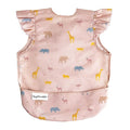 Tiny Twinkle Short Sleeve Apron Baby & Toddler Bib for Girls – Waterproof, Mess-Proof Bibs for Eating & Feeding, Machine Washable,Perfect Holiday Gift (Petite Safari, 6–24M)