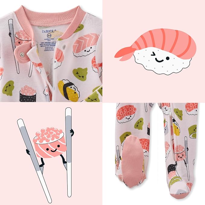 Butterblu Scout Sleep & Play 100% Organic Cotton Footed Zip Front PJs | GOTS - Image 7