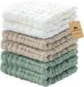 Cuddle Campus Baby Washcloths 6 Packs, Muslin Washcloths Baby, Cotton Burp by CuddleCampus