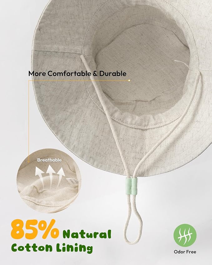 Baby Sun Hat for Toddler Kids Bamboo Rayon Bucket Hat Summer Beach Sun - Image 4
