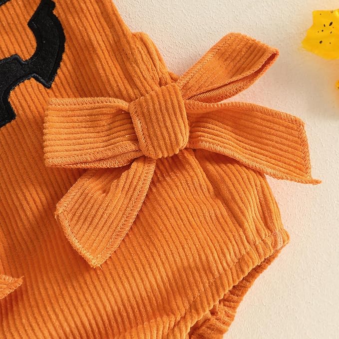 YINGISFITM My First Halloween Baby Girl Outfit Newborn Pumpkin Bubble Romper - Image 8