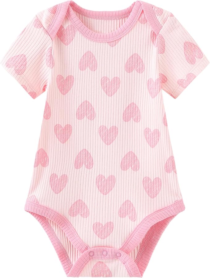 Baby Bodysuits Ribbed Mix Summer Newborn Boy Girl Clothes 5-pack | Multiple - Image 5