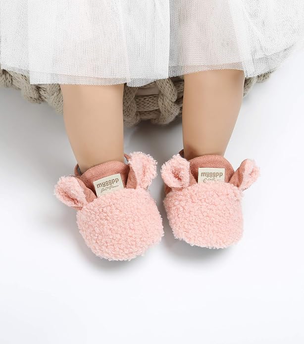Ohwawadi Infant Baby Boys Girls Slippers Cozy Fleece Booties Soft Bottom Warm - Image 2