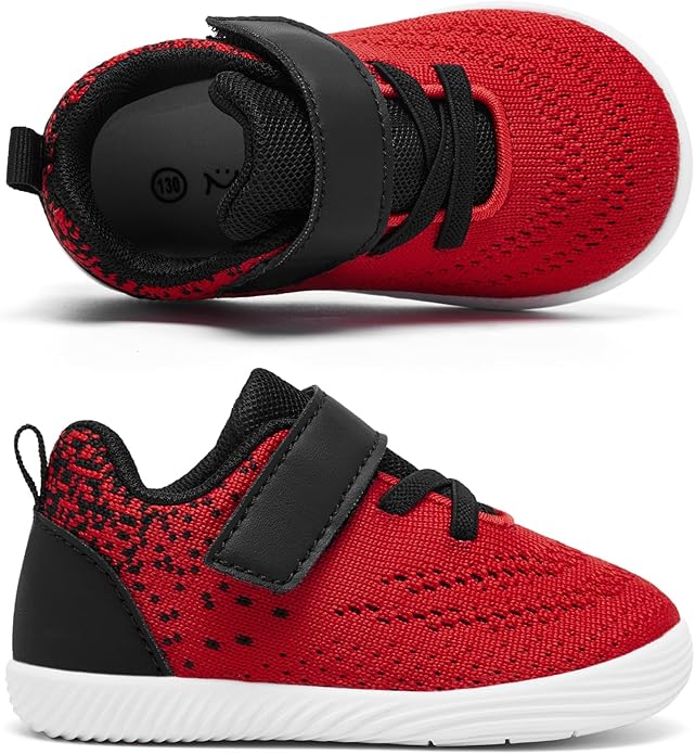 MORENDL Toddler Sneakers Baby Boys & Girls Barefoot Shoes Lightweight Breathable Walking Running Tennis Athletic Sport Shoes