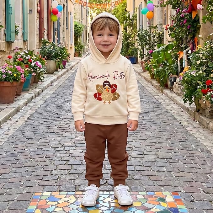 Infant Baby Boy Fall Winter Clothes Outfit Hooded Long Sweatshirt Pant Set - Image 4