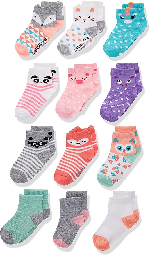 Cherokee Baby Girls' 12 Pack Shorty Ankle Socks by Cherokee