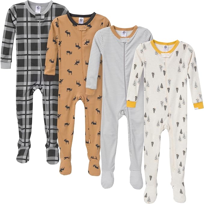 Gerber Baby Boys 4-Pack Footed Pajamas by Gerber
