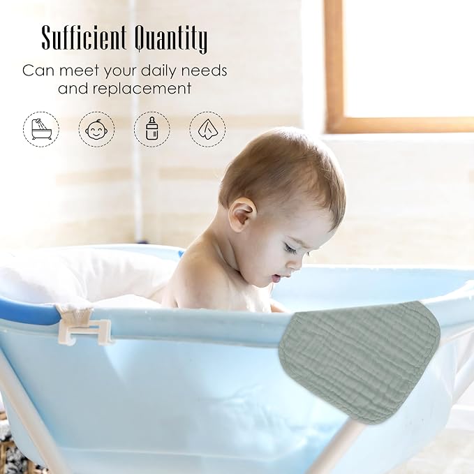 Baby Washcloths -100% Cotton Muslin Soft Baby Bath Wash Cloths and Absorbent - Image 4