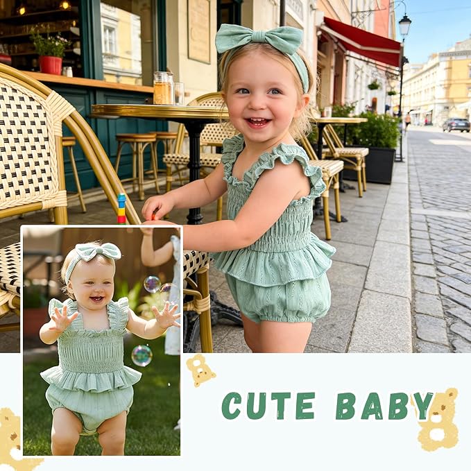 YOUNGER TREE Baby girl Romper Infant Summer Clothes Ruffle Sleeveless One Piece - Image 2