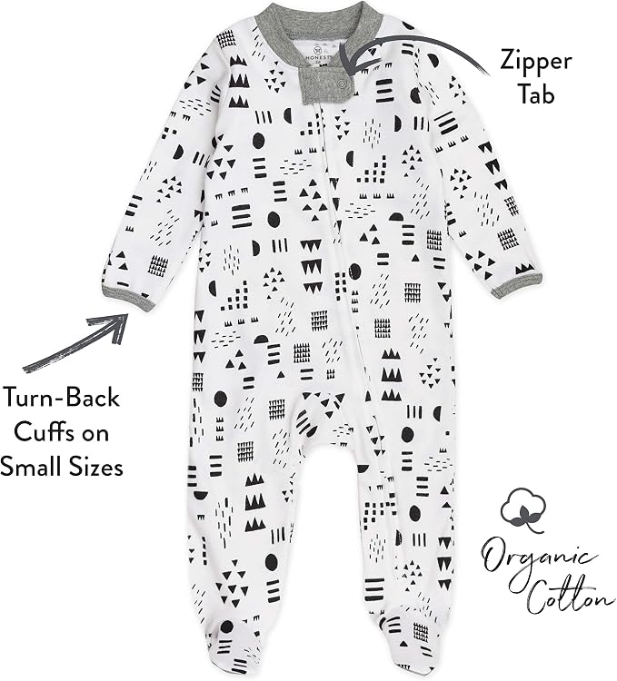 HonestBaby Baby Boys' Sleep & Play Footed One-piece Pajama Sleeper 100% Organic - Image 2