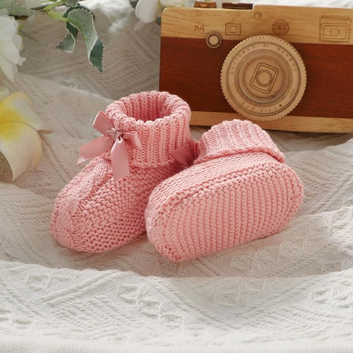 Baby Booties Newborn 100% Cotton Cozy Knit First Shoes | Soft Cute Shower Gift - Image 4