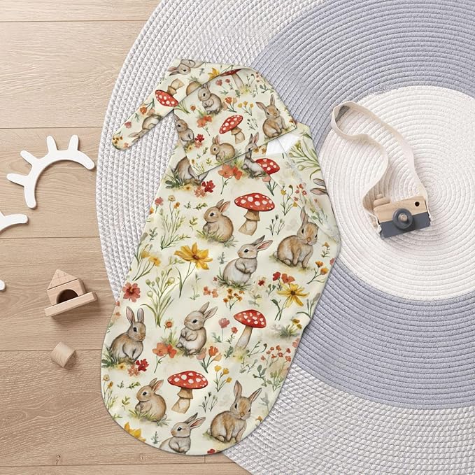 Easter Bunny Mushroom Swaddle Blankets Soft Receiving Blanket Baby Swaddle Wrap - Image 7