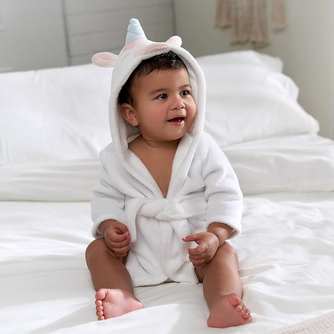 Gerber Baby Boys & Girls Plushy Soft Hooded Animal Character Bathrobe - Image 3