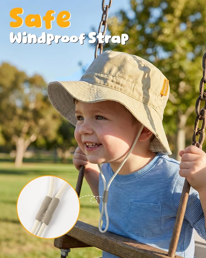 Baby Sun Hat for Toddler Kids Bamboo Rayon Bucket Hat Summer Beach Sun - Image 5
