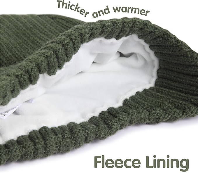 MaxNova 2 Pack Baby Beanie Toddler Winter Hat with Earflap for Girls Boys 0-8 Years