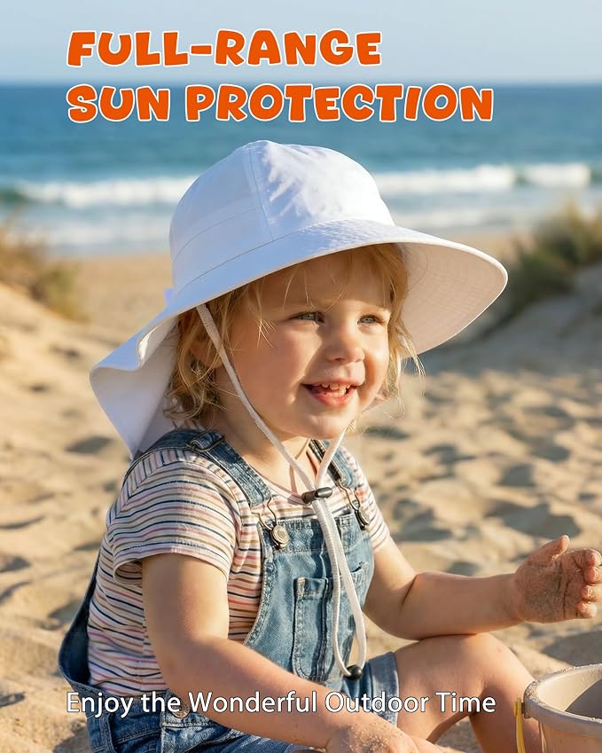 Toddler Baby Sun Hat Kids Summer Beach Essentials Adjustable Beach Hats - Image 4
