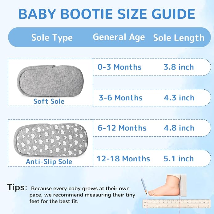 Pro Goleem Unisex Cotton Baby Booties, Warm Cozy Stay-On Baby Slippers - Image 7