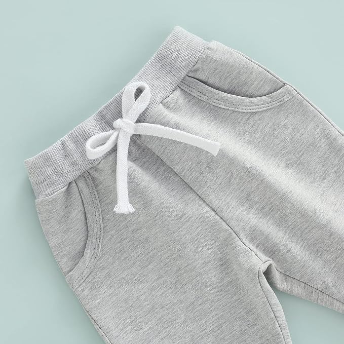Thorn Tree Infant Baby Boys Pants Set Hooded Solid Sweatshirt Top Pocket - Image 5