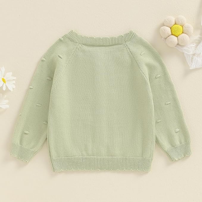 Baby Girl Cardigan Long Sleeve Button Up Sweater Toddler Girl Fall Outfits - Image 5