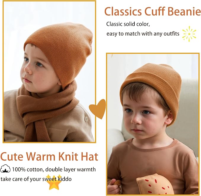 vidsel 100% Cotton Toddler Beanie Hats - Image 3