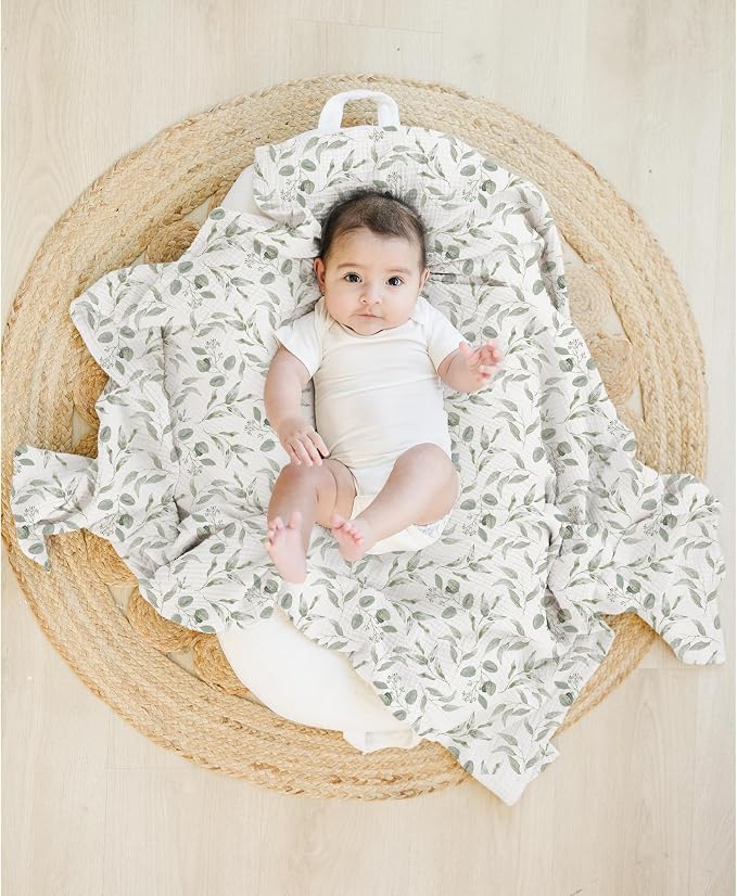Konssy 3-Pack Muslin Baby Swaddle Blankets, 47 x 47 in Receiving Blankets | - Image 9