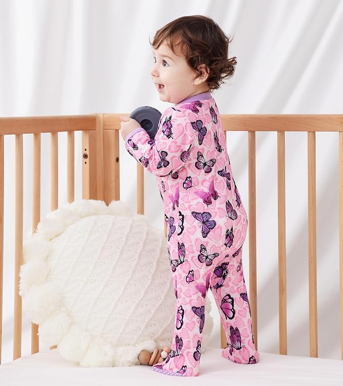uideazone Baby Girls Footed Pajamas, Zip Sleeper - Image 6