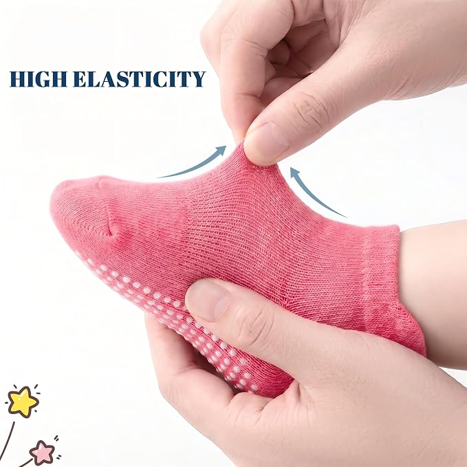 GRPSKCOS Non Slip Toddler Baby Socks 12 Pairs Anti Skid Ankle Socks - Image 5