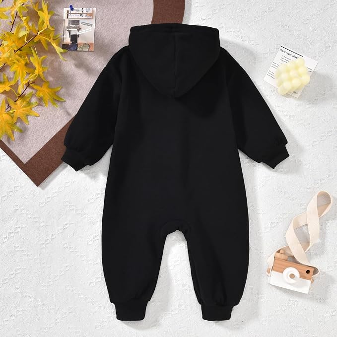 Unutiylo Unisex Baby Boys Girls Long Sleeve Infant Baby Zipper Hooded Jumpsuits - Image 4