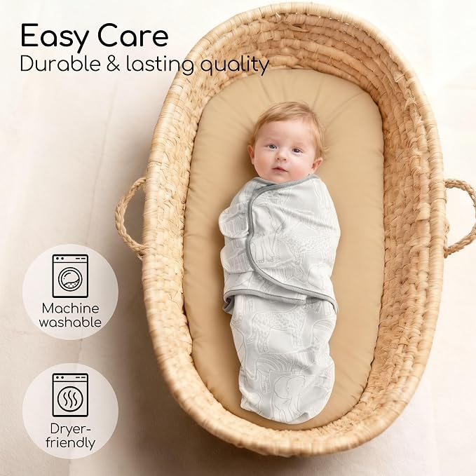 Cotton Swaddles for Newborn, Baby Newborn Swaddle 0-3 Month | 2-Pack Soft - Image 3