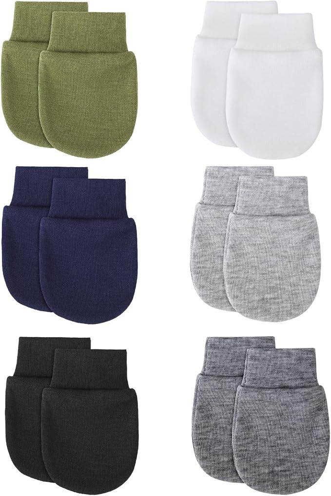 BQUBO 6 Pairs Newborn Baby Boys Girls Mittens 0-6 Months Unisex-Baby Infant by DRESHOW