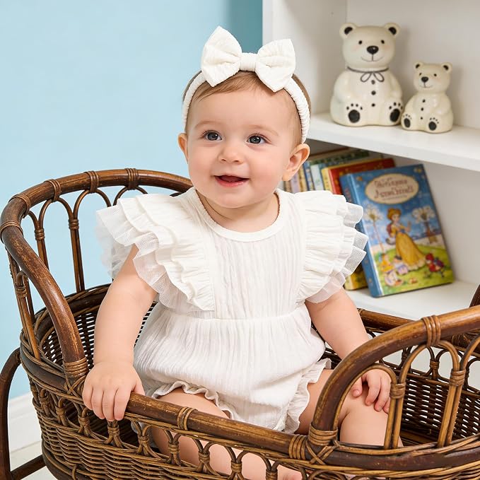 TITKKOP Ruffle Bubble Romper for Baby Girl | One-Piece Shorts Jumpsuit | Summer - Image 2