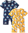 PATPAT Baby Boy and Girl Bamboo Viscose 2-Pack Romper | 2-Way Zipper, Soft and by PATPAT