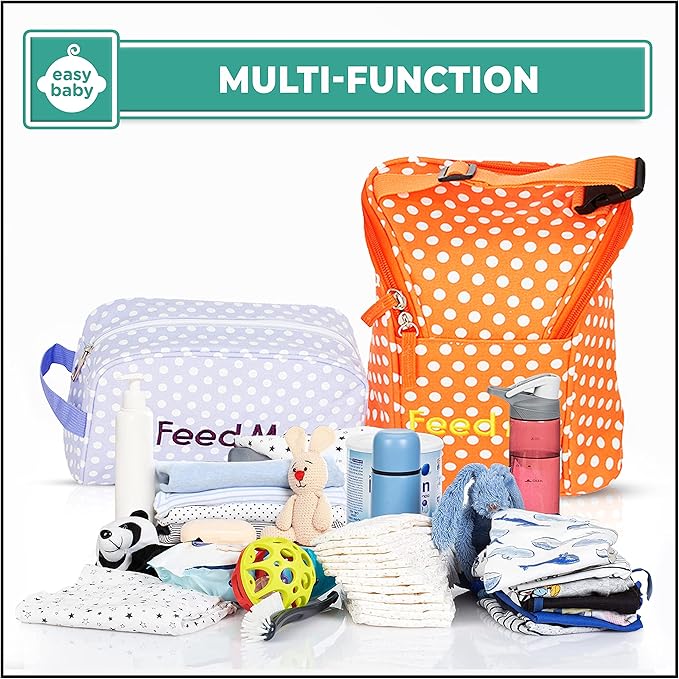 Easy Baby - Diaper, Bottle, and Supplies - Organizer Pouches and Changing Pad - Change, Feed, Dress, and Clean Me (8 Pack Laguna) | Organizing Packing Tote Cubes for Baby Items