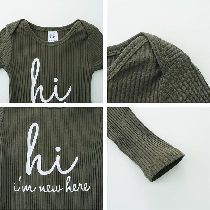 Baby Romper with Baby Mittens & Newborn Hats Footless Long Sleeve - Image 4