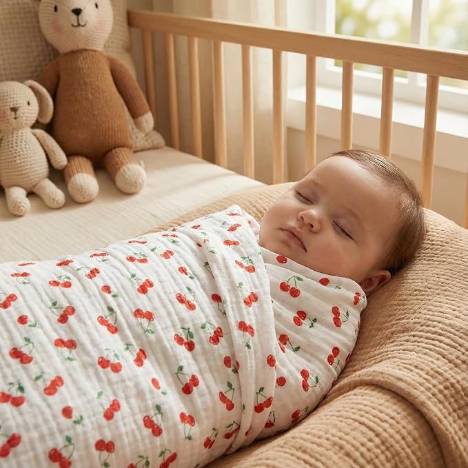 REPRECONF Muslin Baby Blanket 2 Pack, 6 Layer Cotton Swaddle Blanket 43x43 | - Image 4