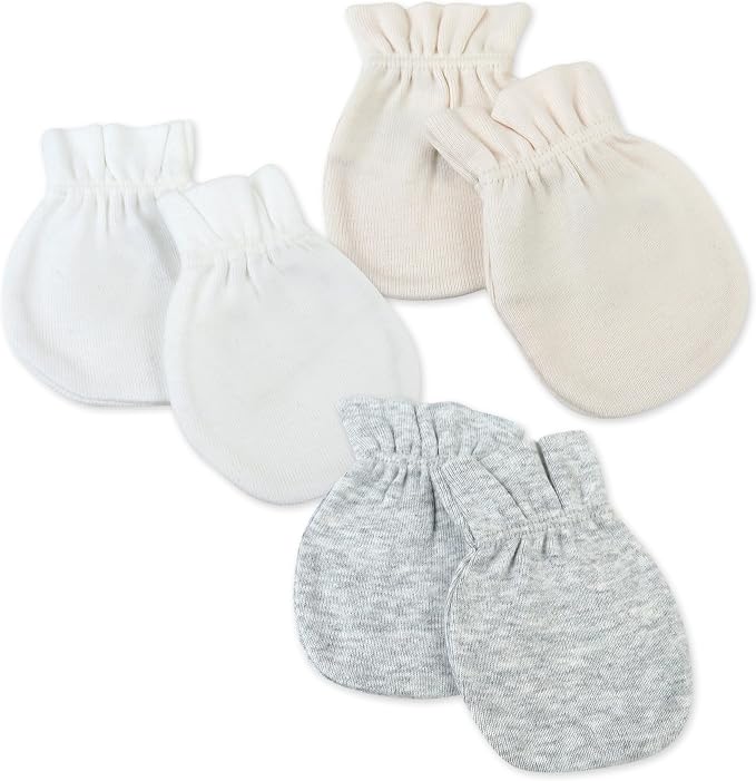 HonestBaby Baby 100% Organic Cotton Multipack Cap Hats and No Scratch Mitts by HonestBaby