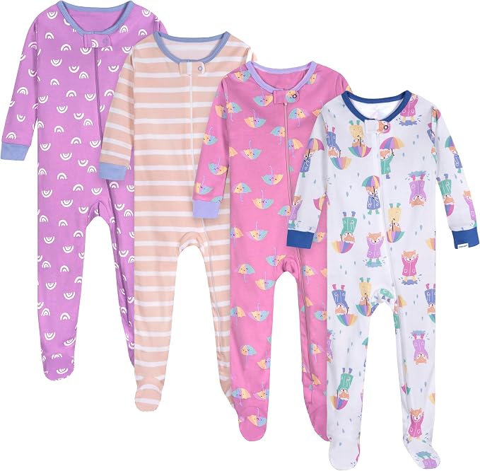 Onesies Brand Baby Girls 4-Pack Footed Pajamas by OnesiesBrand