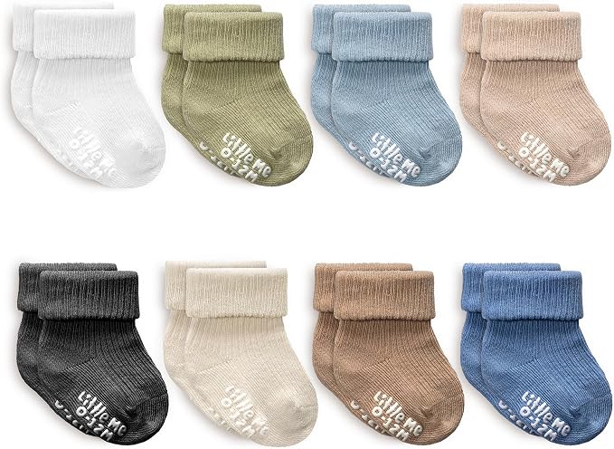 Little Me Baby Socks 16 Pairs | 61% Organic Cotton | Sizes 0-12M & 12-24M | by LittleMeChildrensApparel