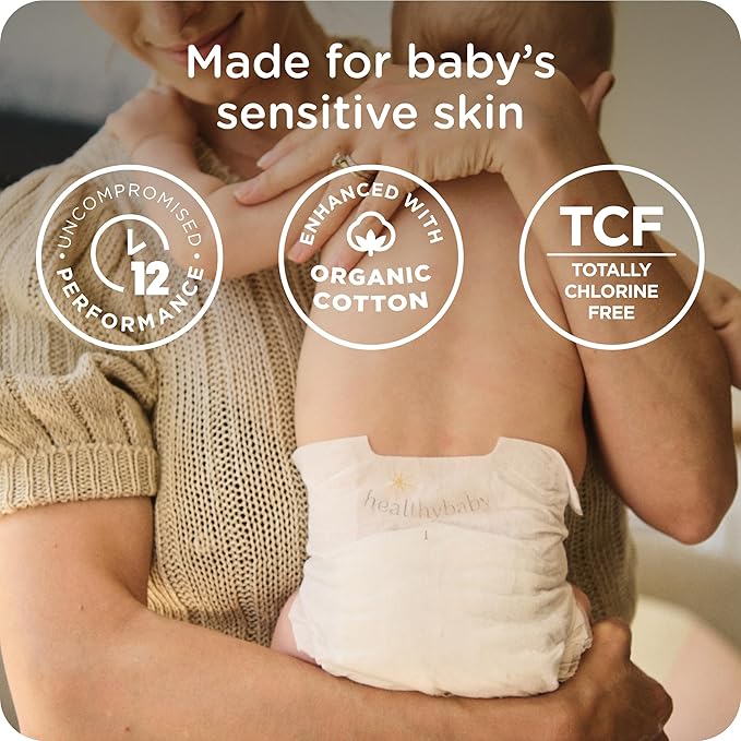 Our Diapers | EWG Verified Safe & Plant-Based Diapers | Leak Protection | Soft Organic Cotton Shell | Chlorine-Free Diaper for Sensitive Skin | Size Newborn (<10 lbs) 192 Count