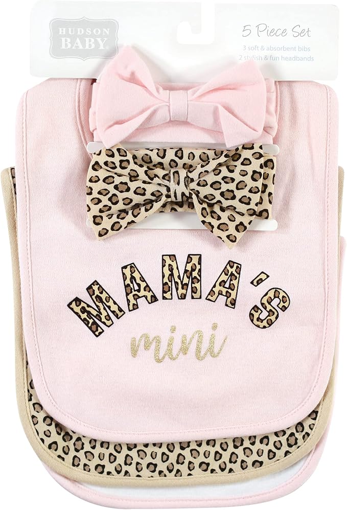 Hudson Baby Unisex Baby Cotton Bib and Headband Set - Image 2