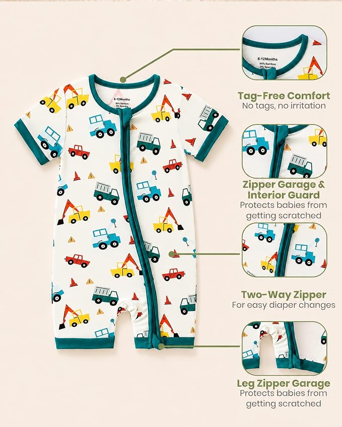 OPAWO Bamboo Sleepers for Baby Boy Pajamas Bamboo Pajamas Baby Romper 0-24M | 2 - Image 5