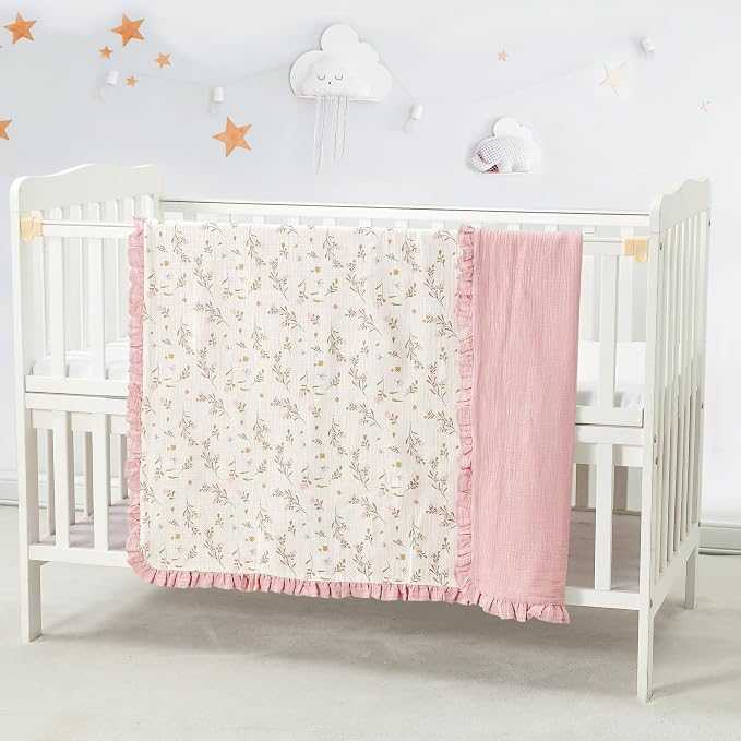 CREVENT 40''X40'' 100% Organic Cotton Muslin Baby Blanket - Image 2