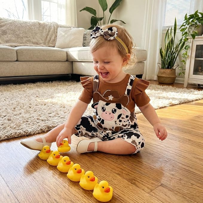 YINGISFITM Newborn Baby Girl Summer Clothes Short Sleeve Bubble Romper Bow - Image 2