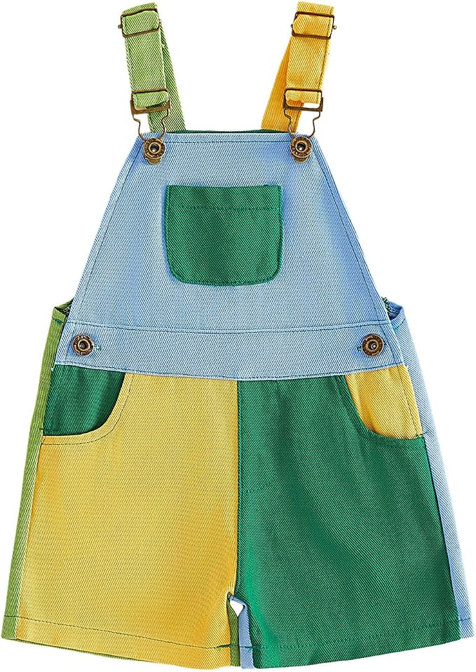 Fernvia Toddler Kids Baby Girl Boy Contrast Color Overalls Shorts Clothes by Fernvia