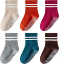 Toddler Grip Socks with Non-Slip Unisex Baby Stripe Crew Cotton Socks | Retro by Wamvp