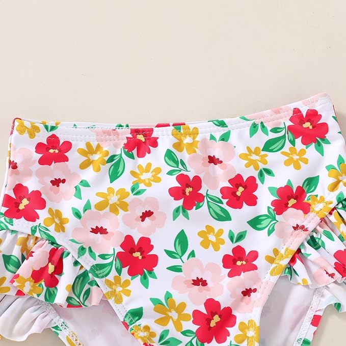 YOUNGER TREE Toddler Girls Two Pieces Swimsuit Color Block Stripe Swimwear Summer Beach Bathing Suit 18M-5T