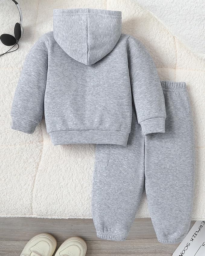 Toddler Baby Boy Clothes Long Sleeve Hoodie Sweatshirt Solid Sweatsuit Jogger - Image 2