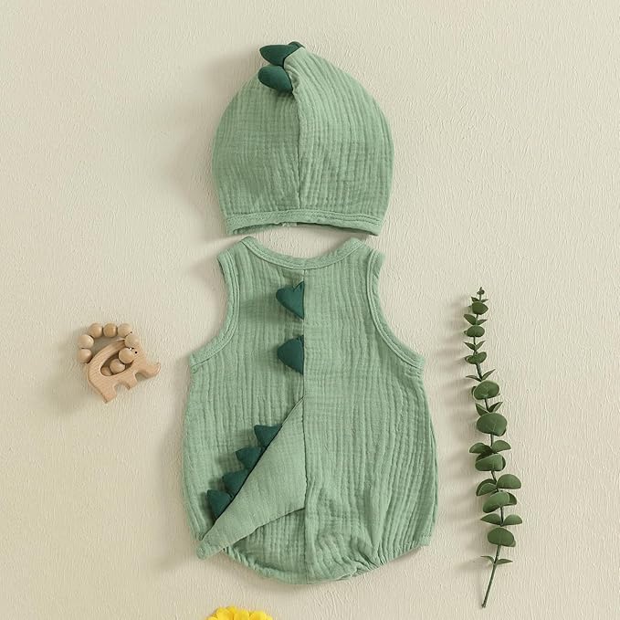 Newborn Baby Boys Rompers Hoodies Dinosaur Cartoon Infant Baby Toddler Onesie - Image 7