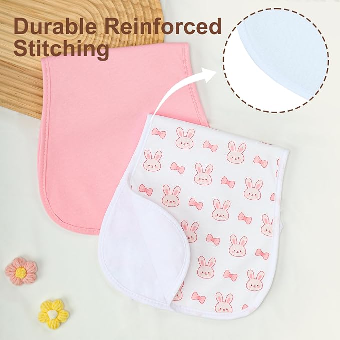 Baby Burp Cloths 8-Pack, Waterproof Burping Cloths, 4-Layer Super Absorbent & - Image 6
