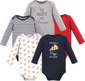 Hudson Baby baby-boys Cotton Long-sleeve Bodysuits 5-pack by HudsonBaby
